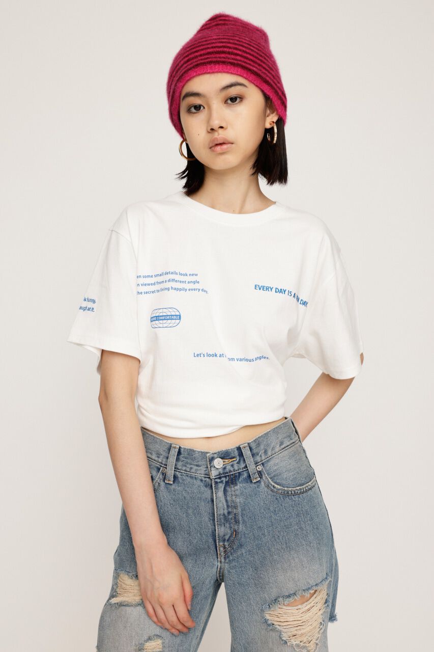 SLY「RANDOM LOGO PRINT Tシャツ」|Tシャツ・カットソー|WHT