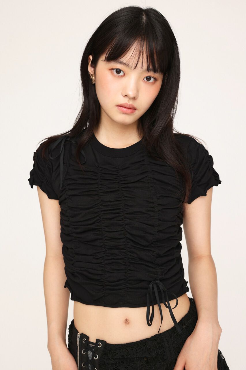 SLY「DRAWSTRING GATHER トップス」|Tシャツ・カットソー|