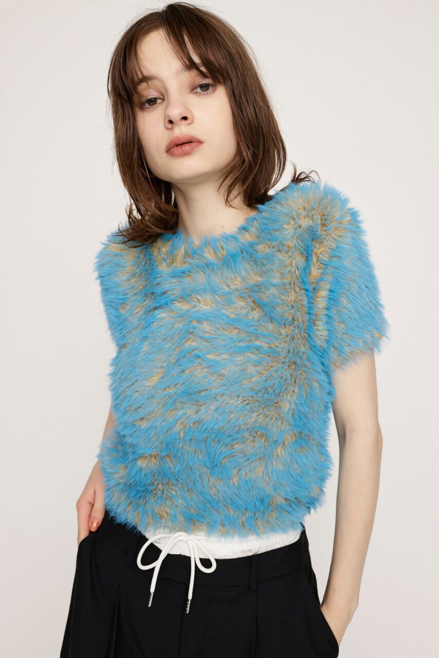 SLY「MIX SHAGGY TINY Tシャツ」|ニット・セーター|