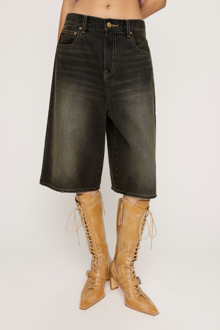 SLY「TRACY WIDE HALF PT-BE」|デニム|BLK