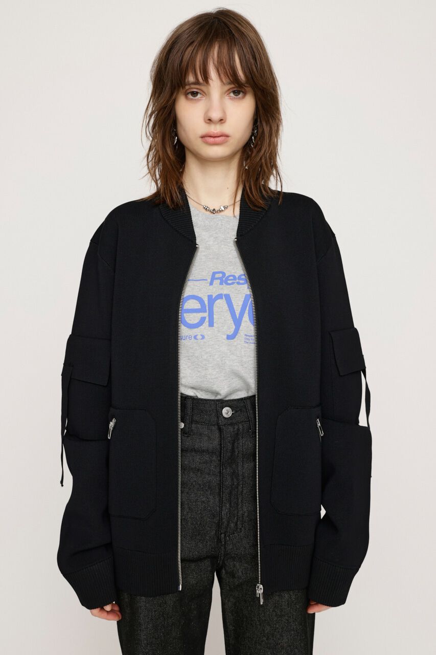 SLY「FINE TOUCH KNIT ブルゾン」|ブルゾン・スタジャン|