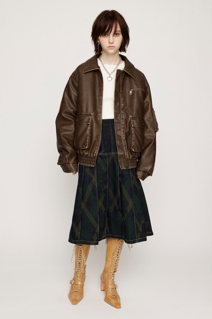 SLY「VINTAGE F／LEATHER S／ブルゾン」|ブルゾン・スタジャン|