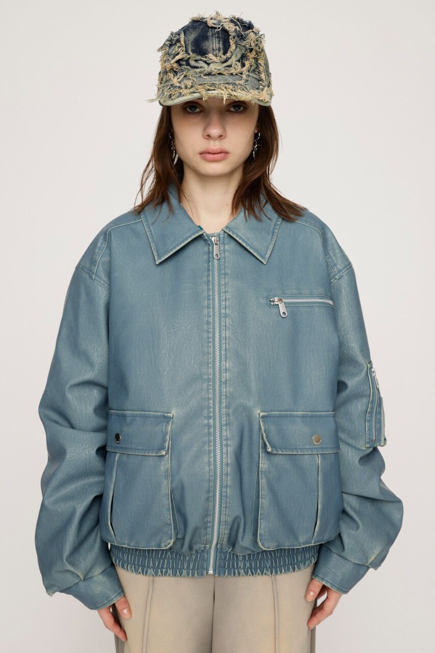 SLY「VINTAGE F／LEATHER S／ブルゾン」|ブルゾン・スタジャン|