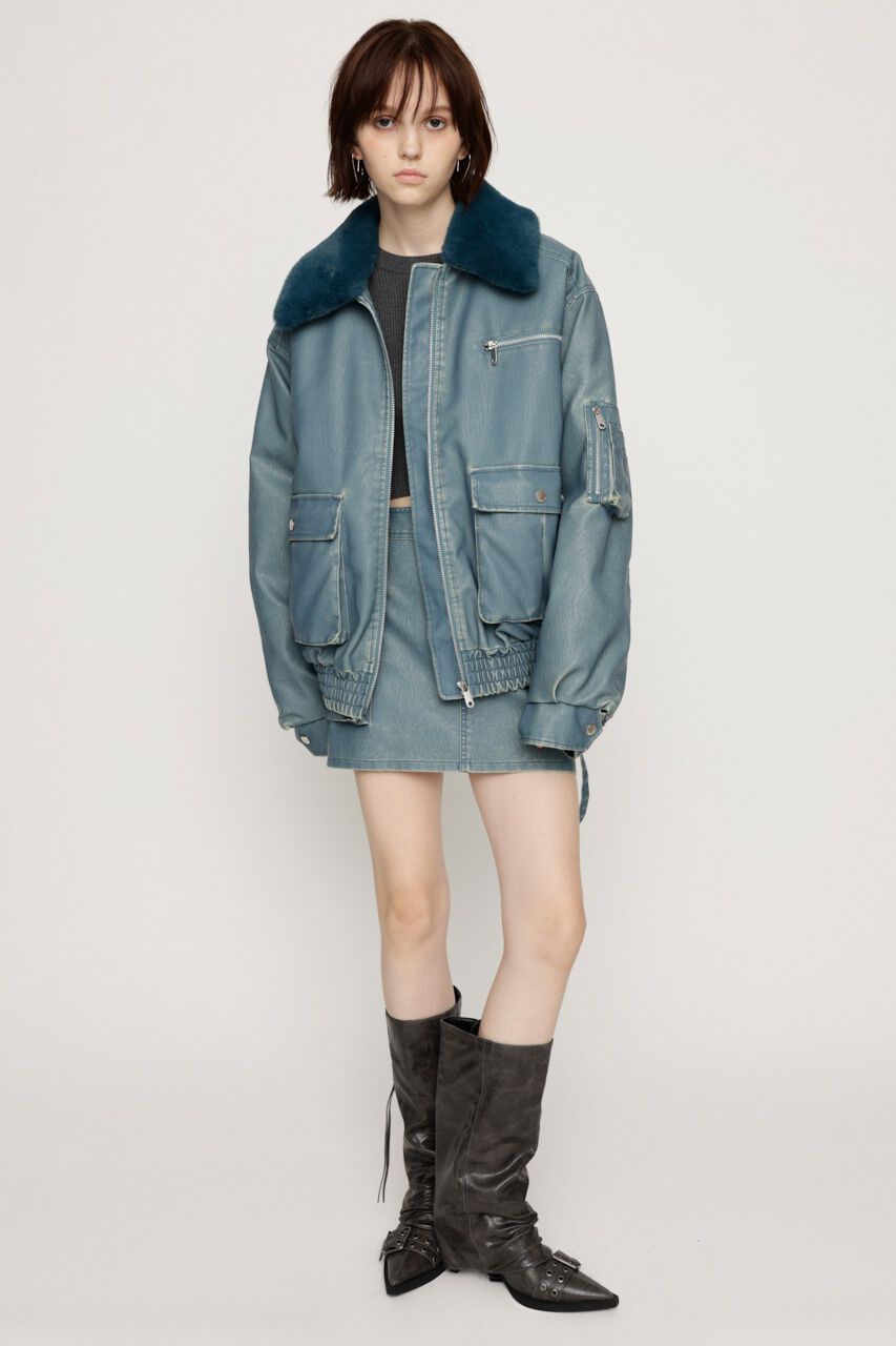 SLY「VINTAGE F／LEATHER S／ブルゾン」|ブルゾン・スタジャン|