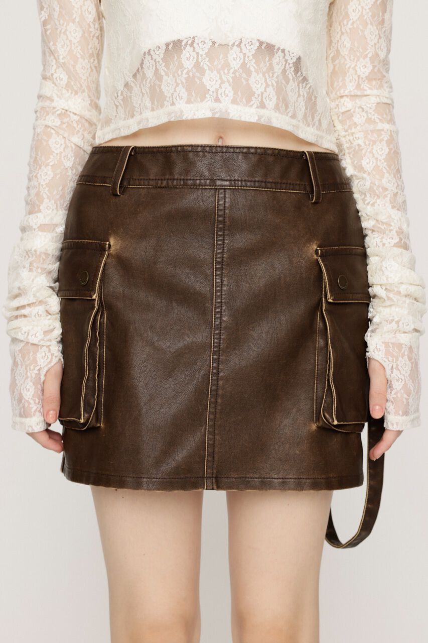 SLY「3D PK F／LEATHER MINI スカート」|スカート|