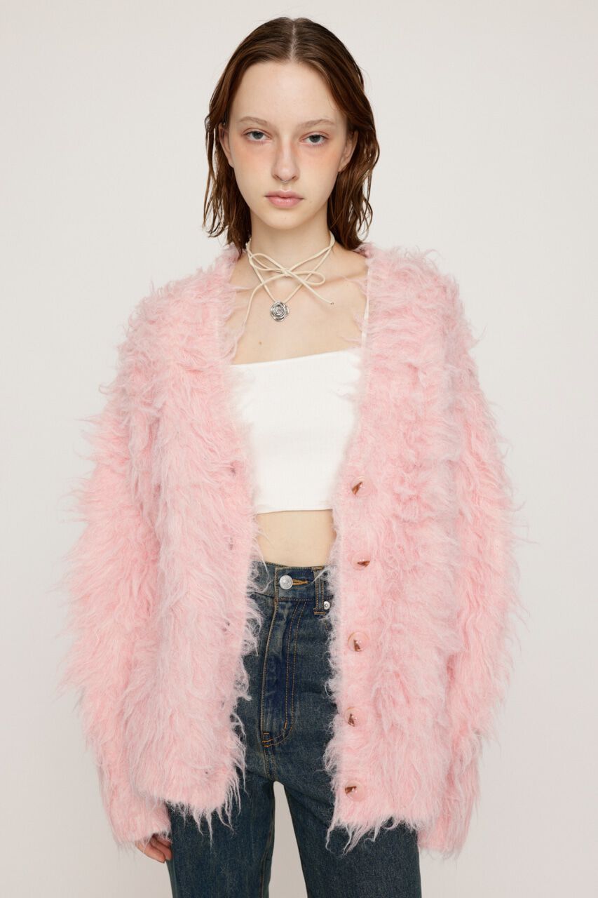 SLY「SHAGGY LOOSE カーディガン」|カーディガン|L/PNK1