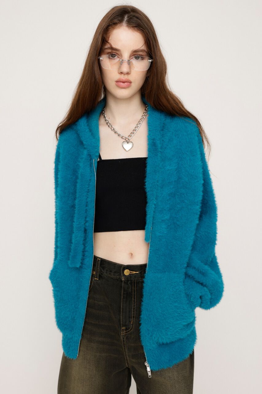 SLY「ZIP UP SHAGGY HOODIE」|パーカー|