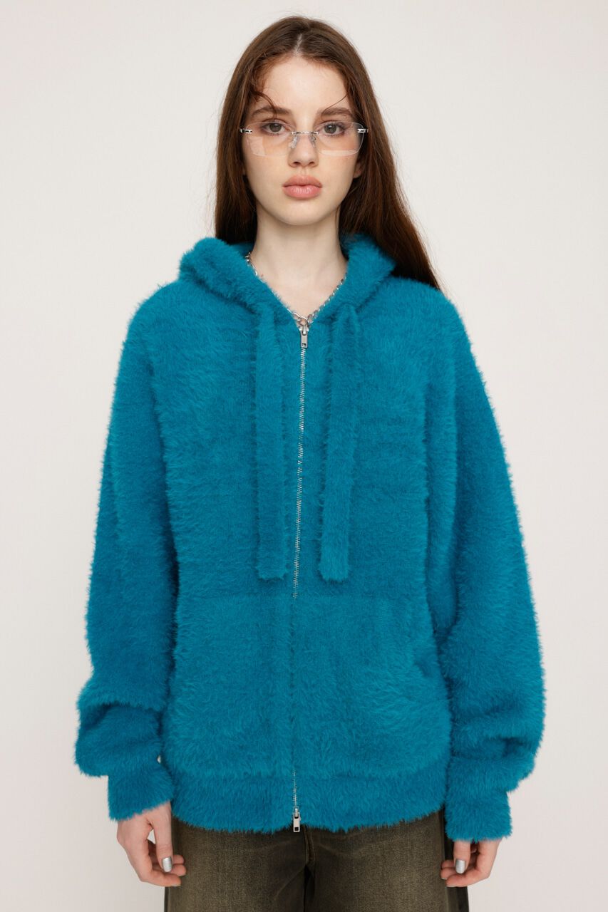 SLY「ZIP UP SHAGGY HOODIE」|パーカー|