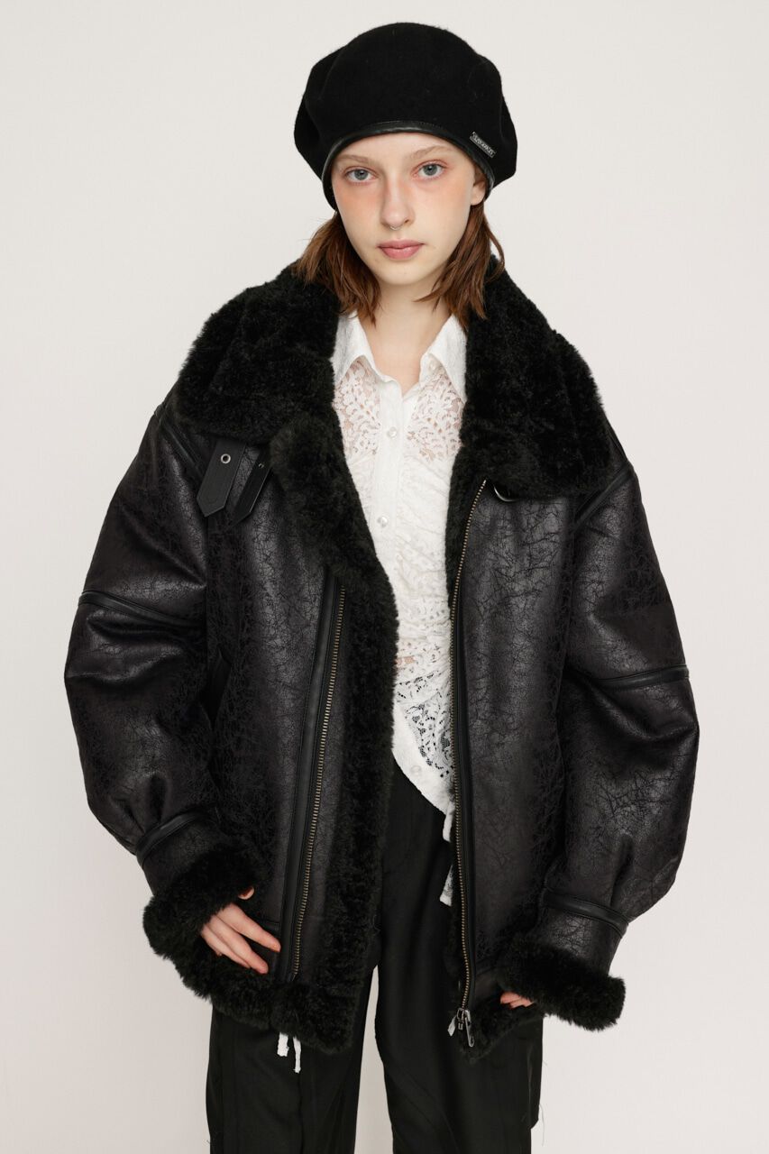 SLY「VINTAGE FAUX SHEARLING ジャケット」|ブルゾン・スタジャン|