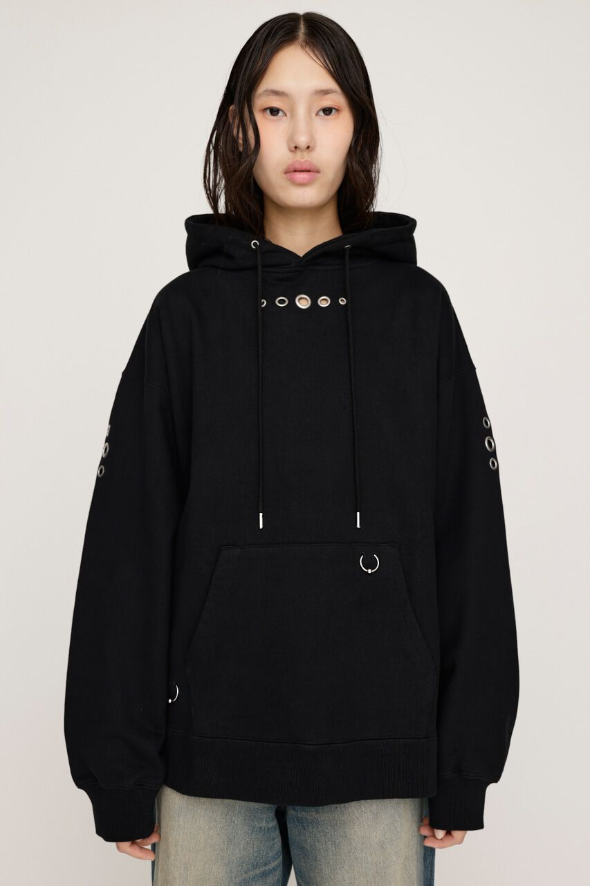 SLY「EYELET SW HOODIE」|パーカー|