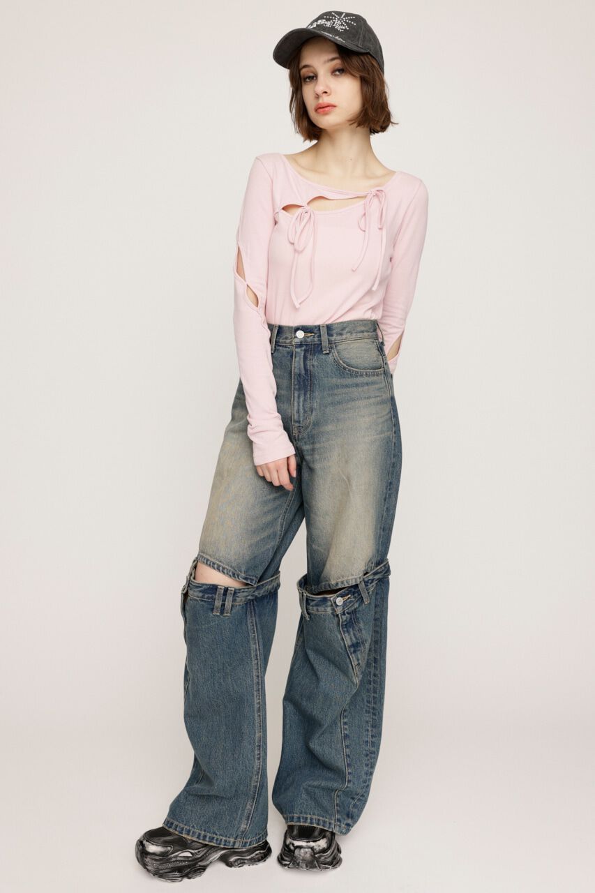 SLY「J／W KNEE DENIM パンツ」|デニム|