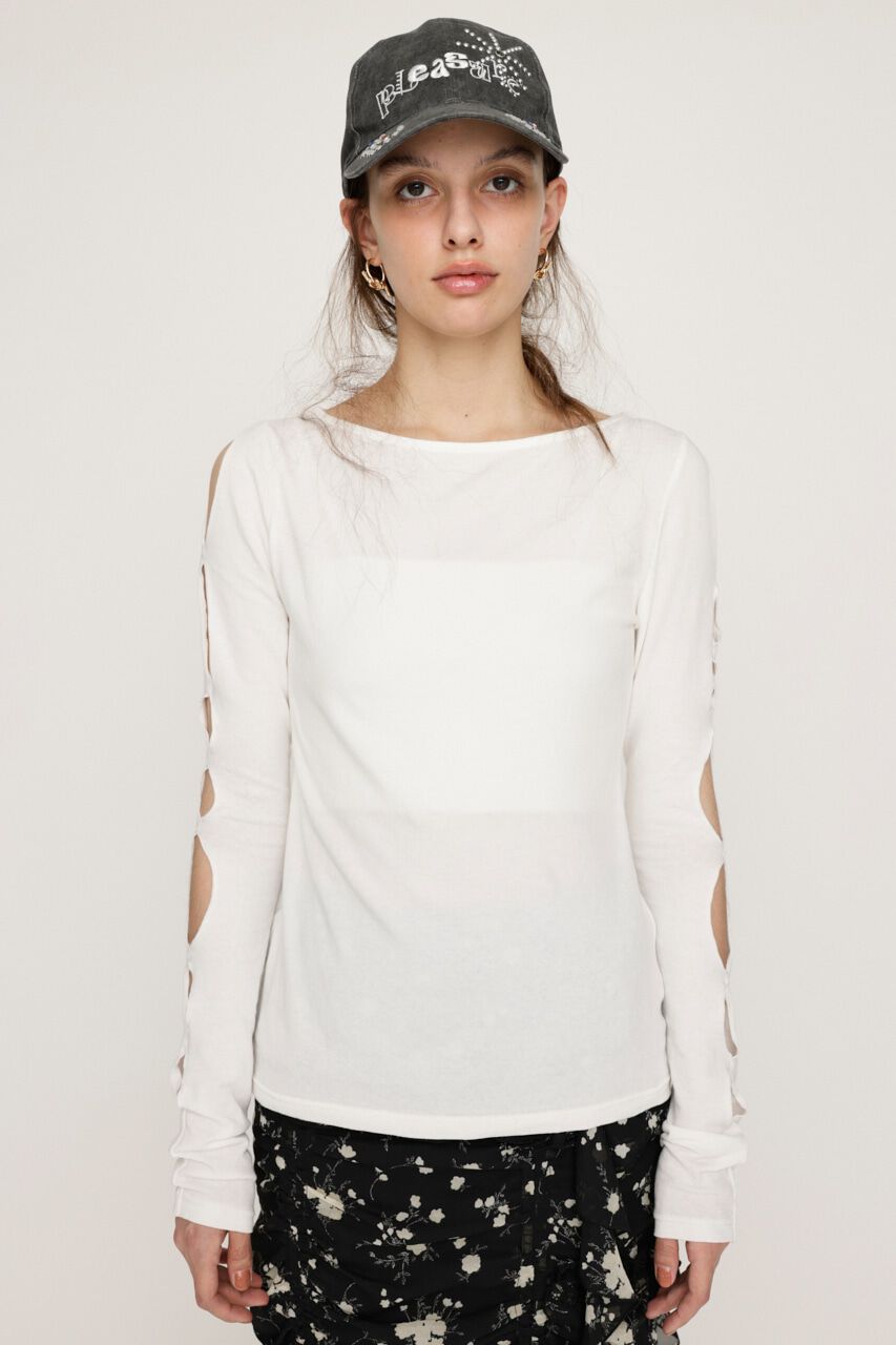 SLY「HOLE DESIGN CUT トップス」|Tシャツ・カットソー|