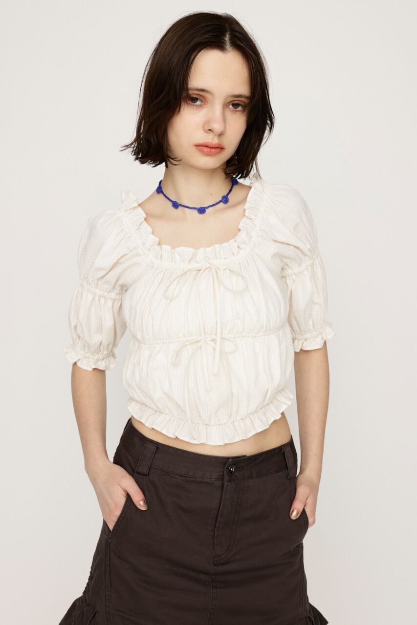 SLY「GATHER RIBBON ブラウス」|シャツ・ブラウス|