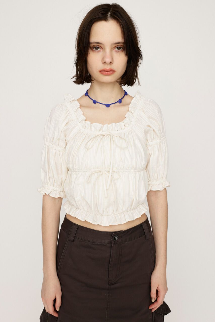 SLY「GATHER RIBBON ブラウス」|シャツ・ブラウス|