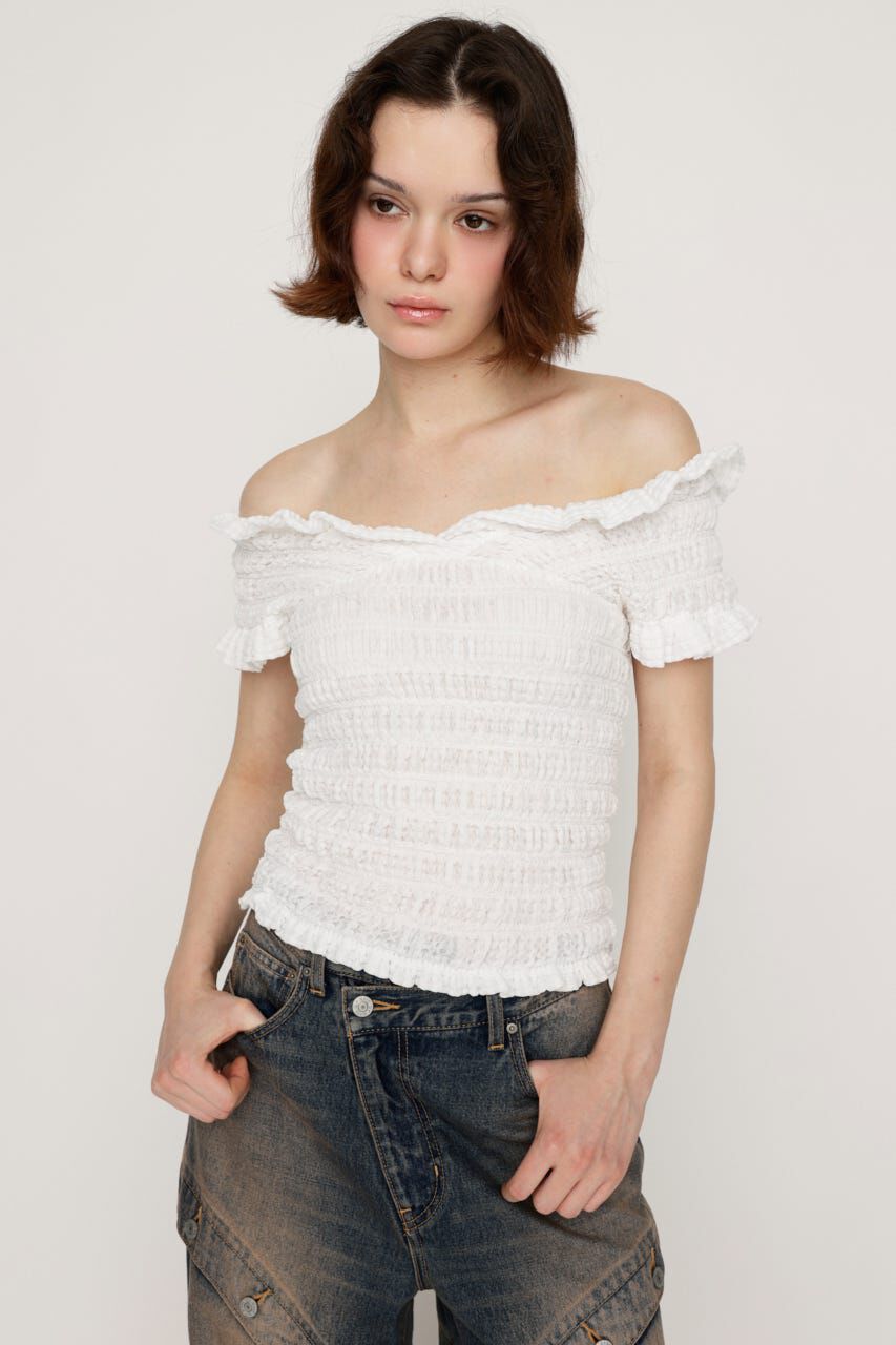 SLY「SHEER SHIRRING BUSTIER トップス」|その他|
