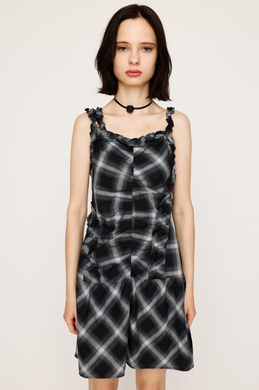 SLY「CHECK FRILL ショートワンピース」|ワンピース|