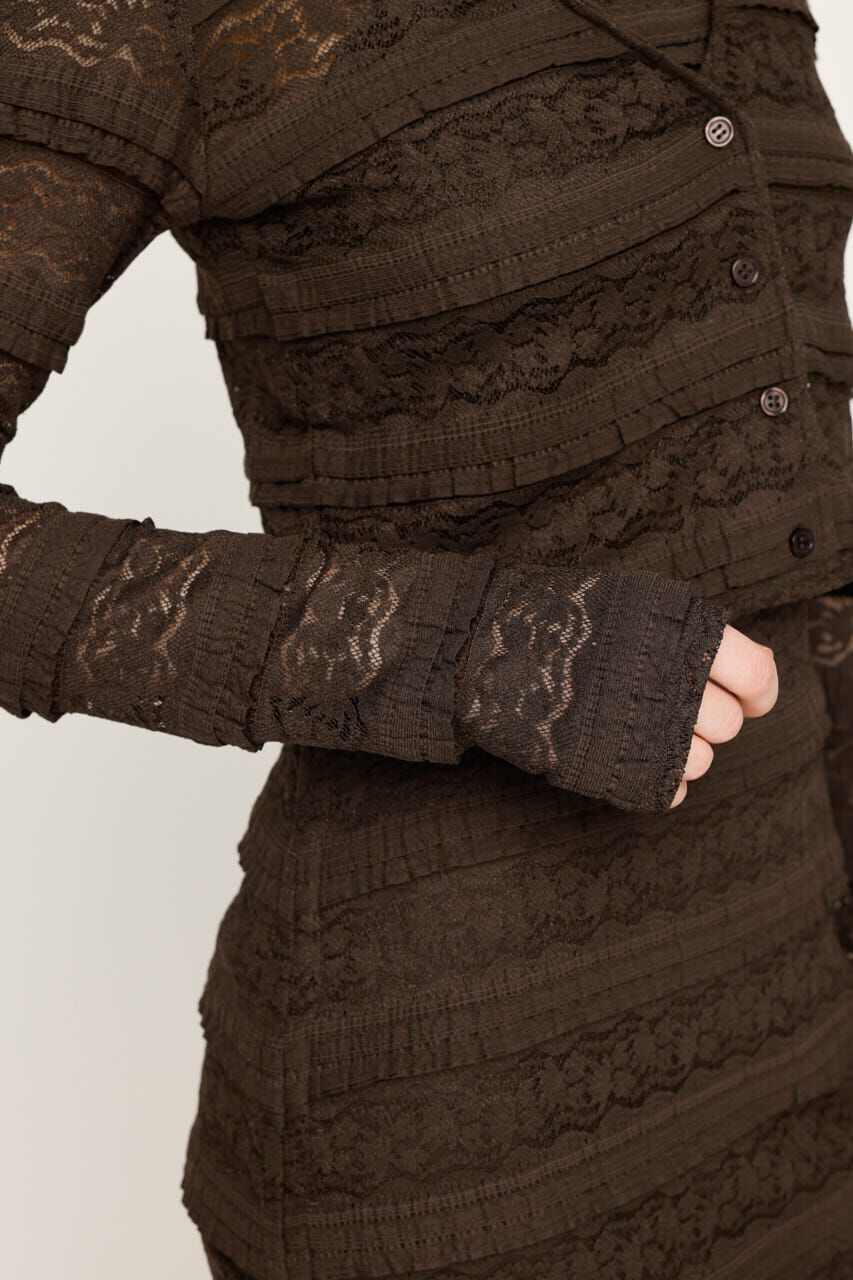 SLY「FRONT BUTTON LACE 2P ロングワンピース」|ワンピース|