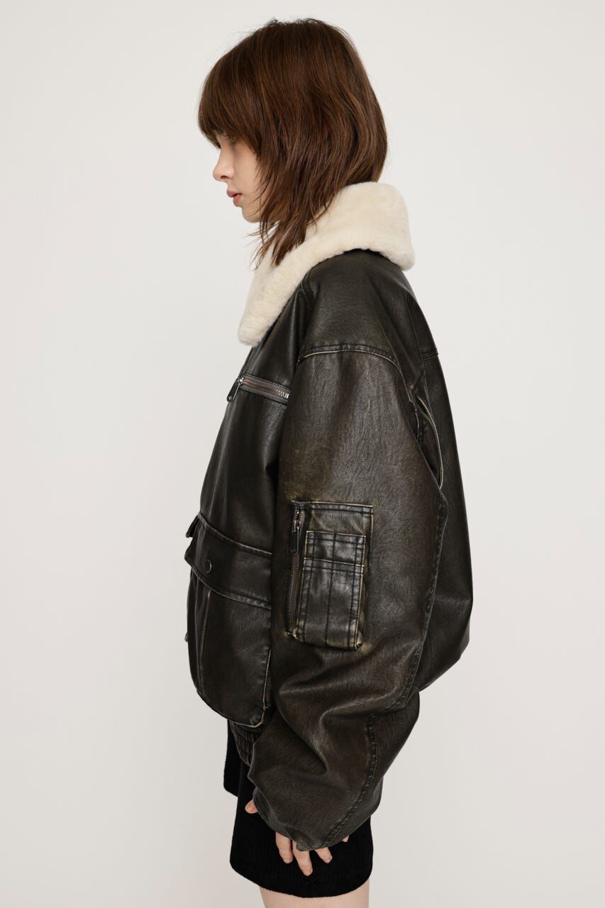 SLY「VINTAGE F／LEATHER S／ブルゾン」|ブルゾン・スタジャン|