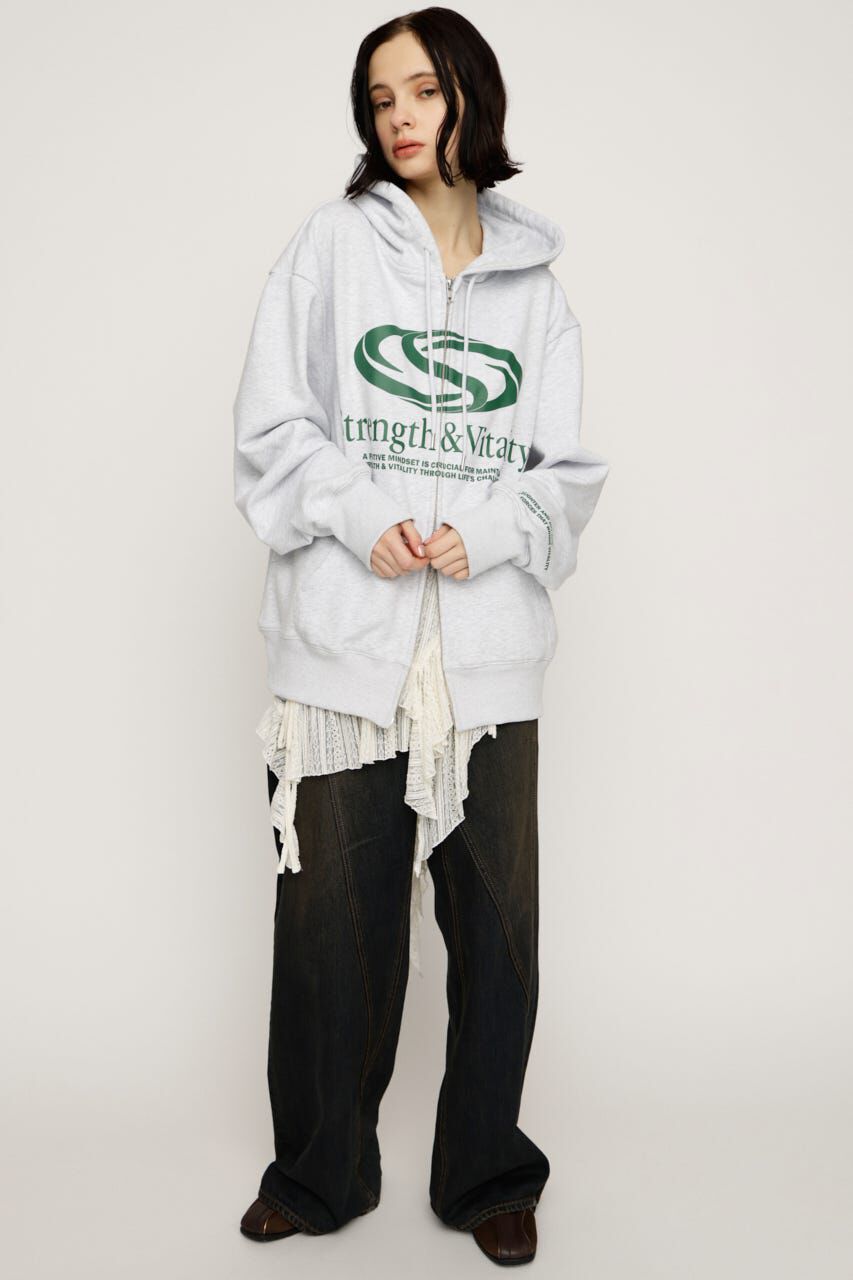 SLY「PRINT OVER HOODIE」|パーカー|