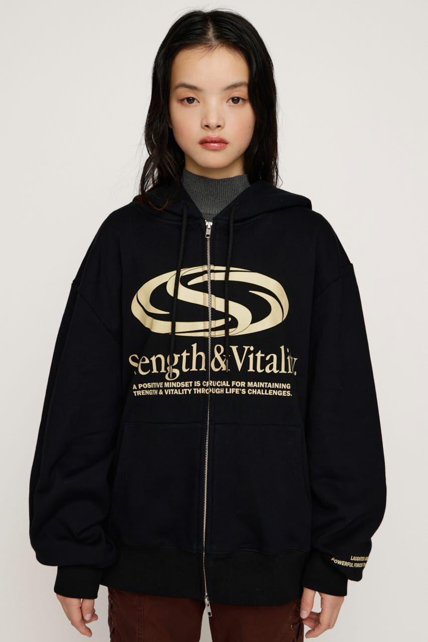 SLY「PRINT OVER HOODIE」|パーカー|