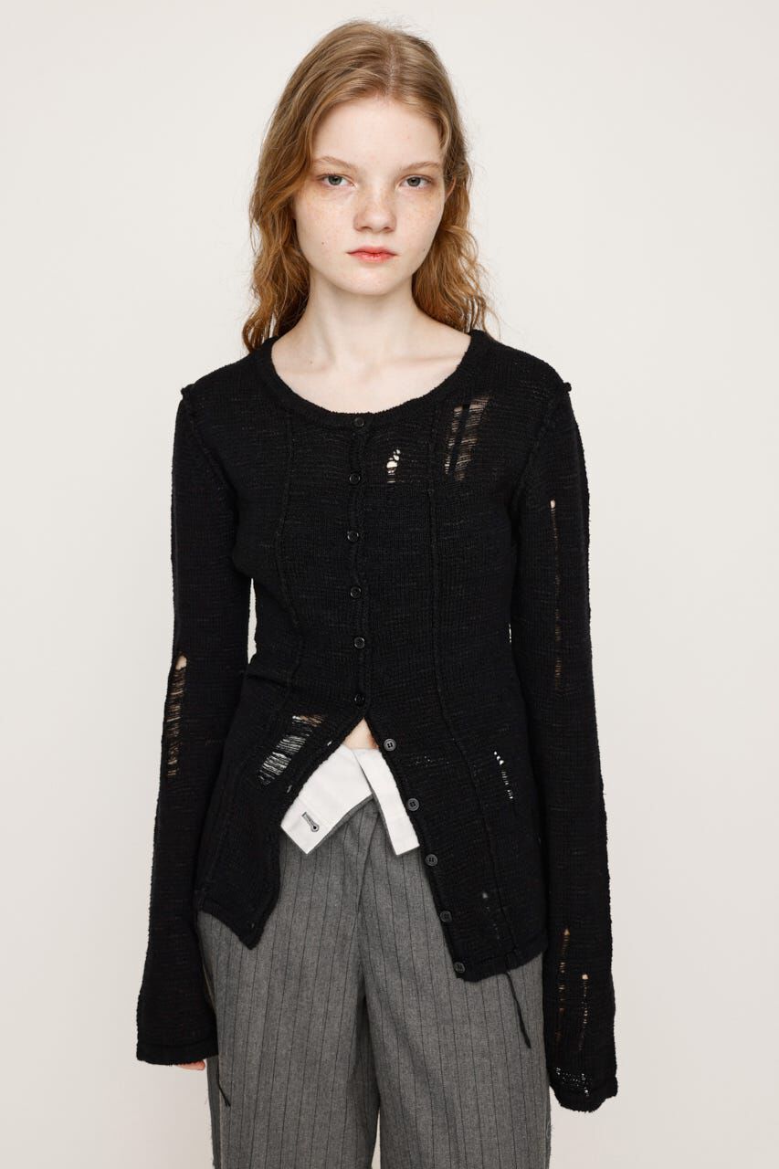 SLY「FRONT BUTTON CRASH カーディガン」|カーディガン|