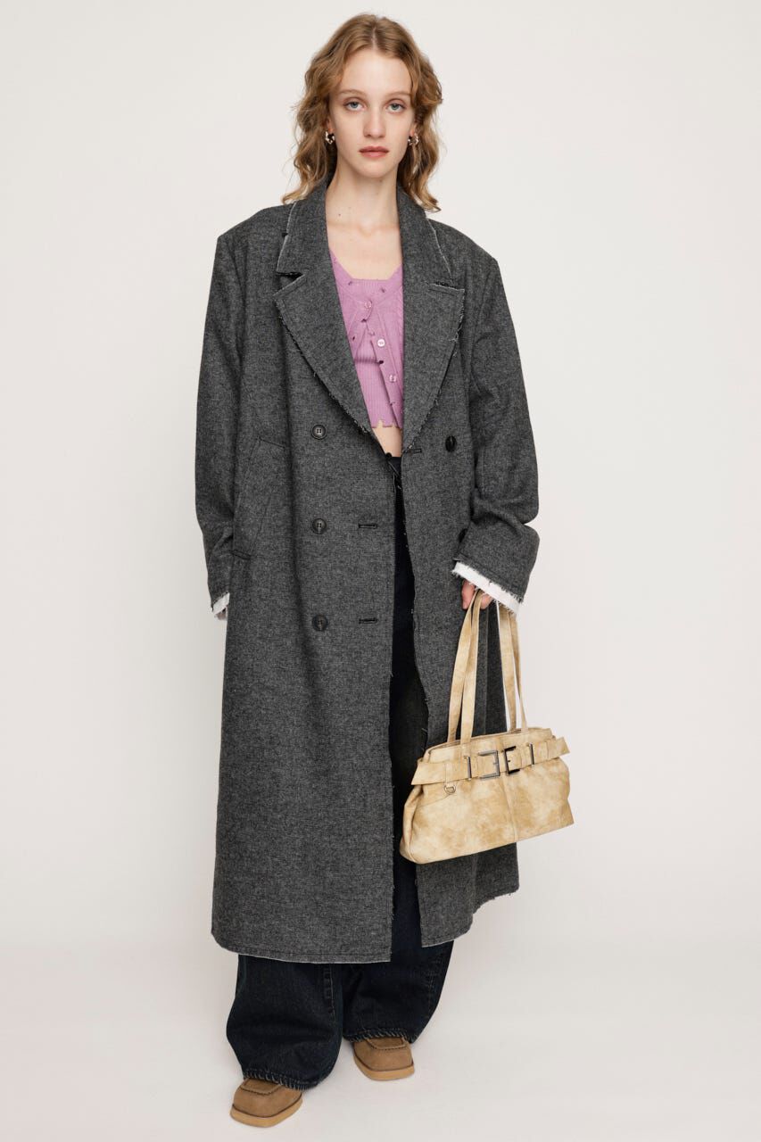 SLY「CUT OFF LONG コート」|その他|BLK