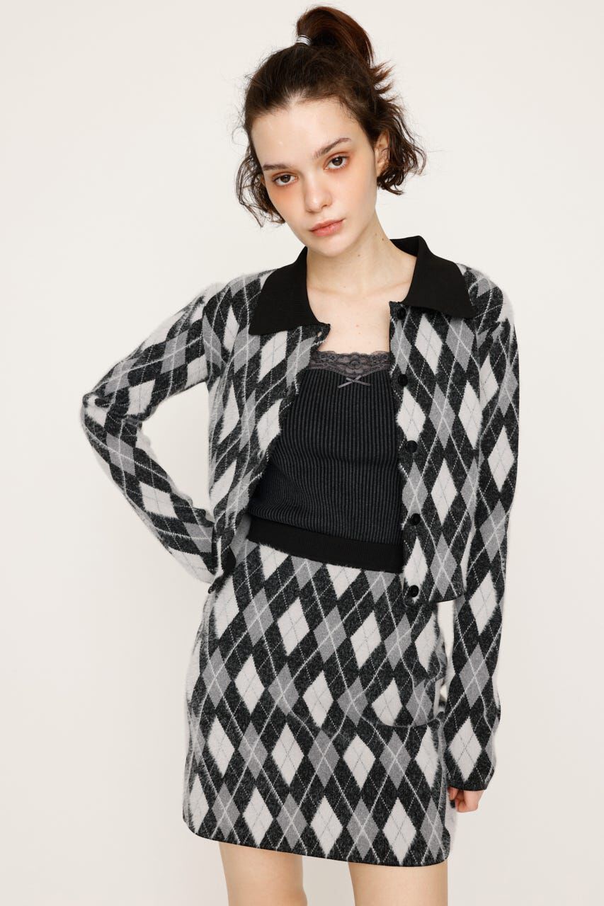 SLY「ARGYLE CHECK HG POLO シャツ」|ニット・セーター|