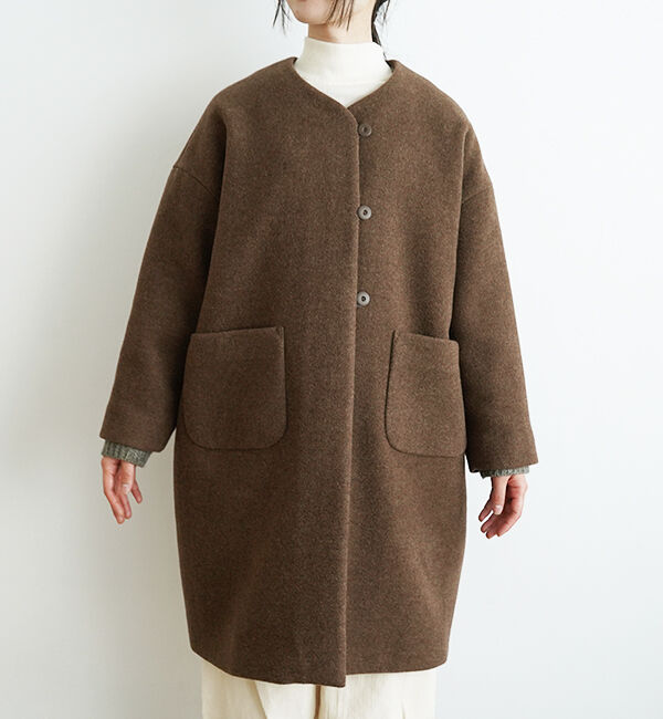 オオカミとフクロウ「オオカミとシロクマのヴィーカ&ldquo;ロングメルトン&rdquo;」|ノーカラーコート|