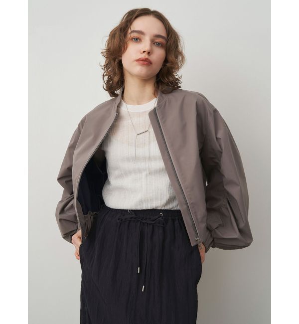 ELENDEEK「GATHER SLEEVE MA-1」|ブルゾン・スタジャン|グレー