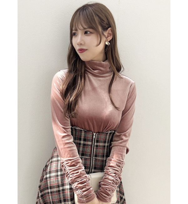 dazzlin「ベロアギャザーカットソー」|Tシャツ・カットソー|