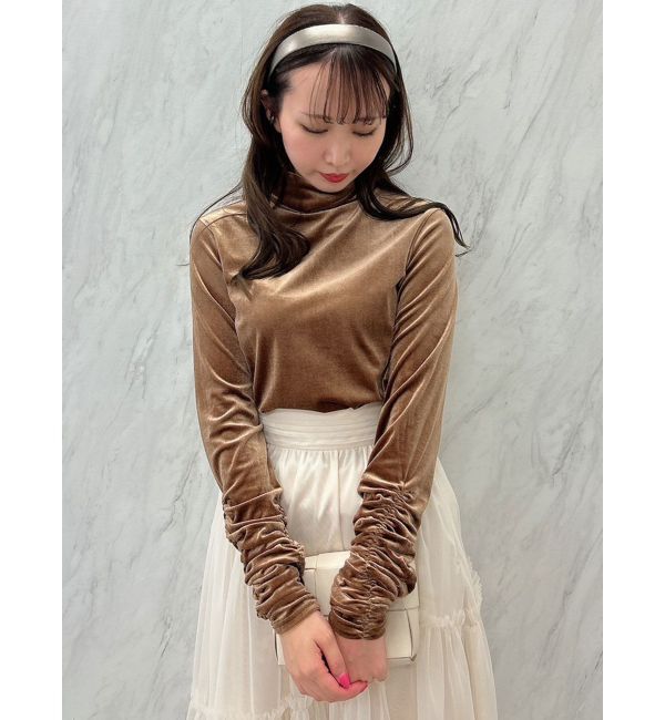 dazzlin「ベロアギャザーカットソー」|Tシャツ・カットソー|