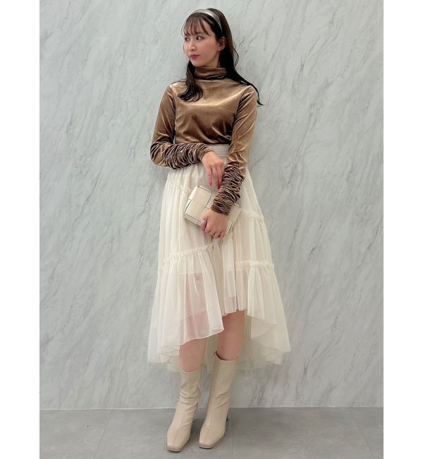 dazzlin「ベロアギャザーカットソー」|Tシャツ・カットソー|