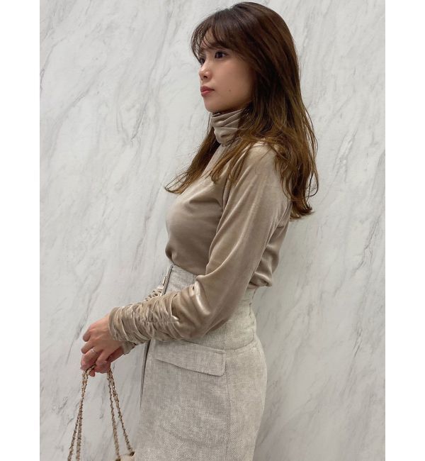 dazzlin「ベロアギャザーカットソー」|Tシャツ・カットソー|