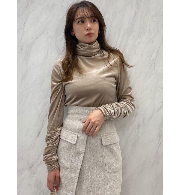 dazzlin「ベロアギャザーカットソー」|Tシャツ・カットソー|