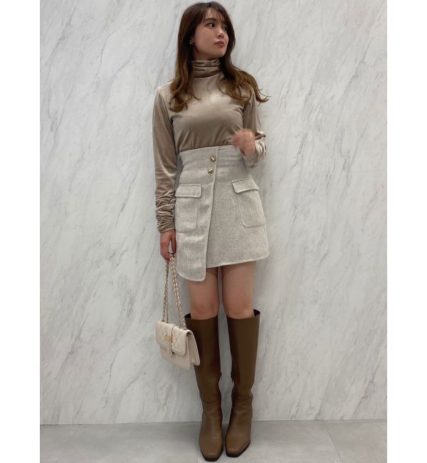 dazzlin「ベロアギャザーカットソー」|Tシャツ・カットソー|