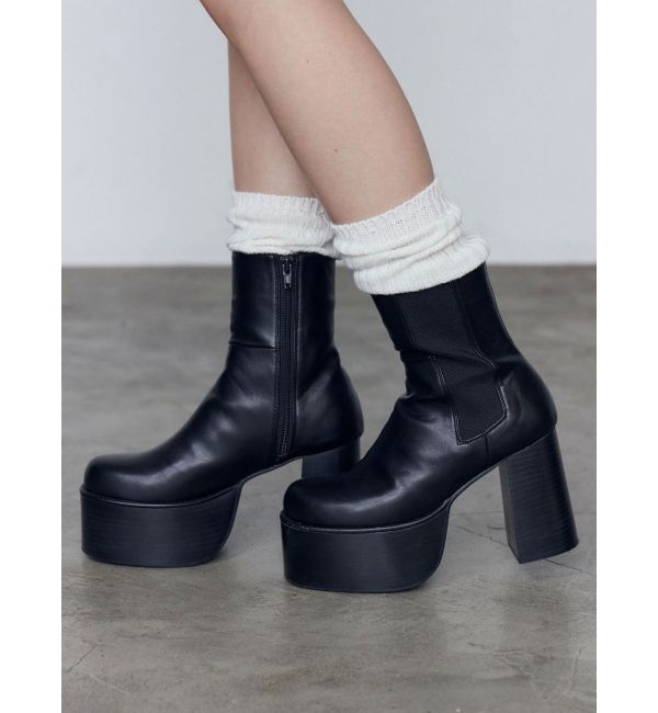EMODA「ラウンドサイドゴアブーツ」|ショートブーツ|ブラック