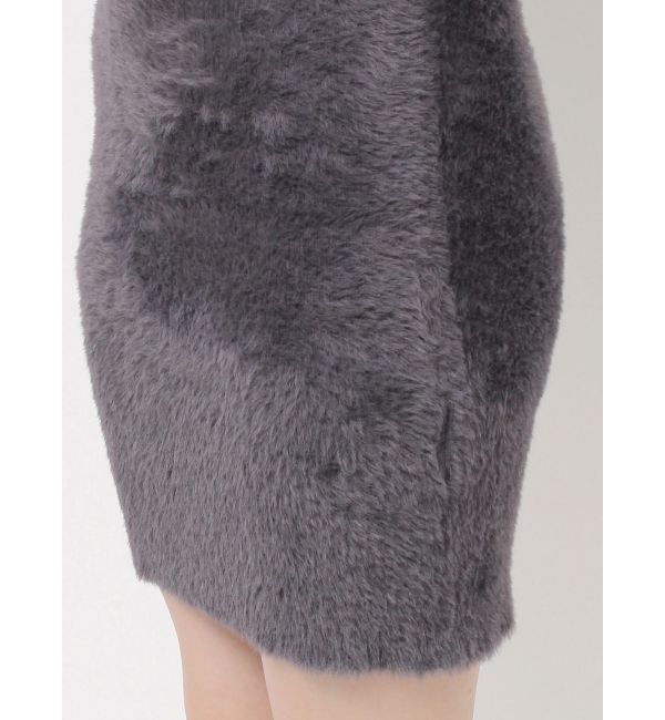 MERCURYDUO「2WAYミニシャギーハーフスリーブネックレス付ミニニットワンピース」|ワンピース|