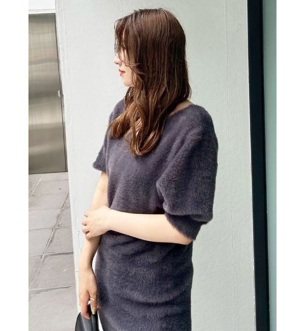 MERCURYDUO「2WAYミニシャギーハーフスリーブネックレス付ミニニットワンピース」|ワンピース|