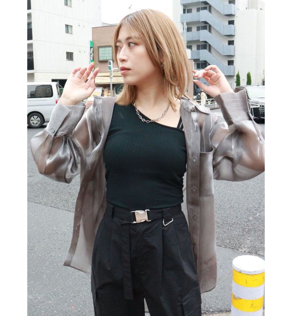 MURUA「シャイニーシアーシャツ」|シャツ・ブラウス|