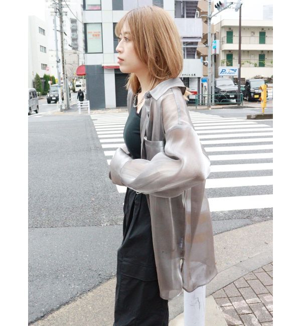 MURUA「シャイニーシアーシャツ」|シャツ・ブラウス|