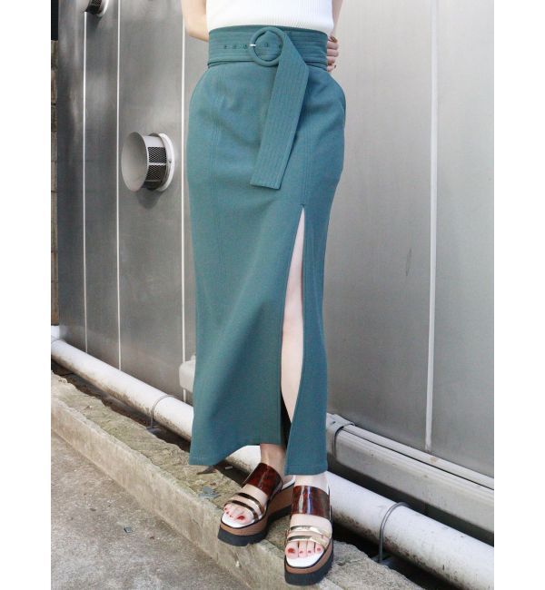 MURUA「ディープスリットペンシルスカート」|スカート|ブルー