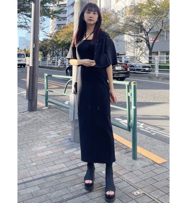 MURUA「ラインストーンクロップトシャツ」|シャツ・ブラウス|