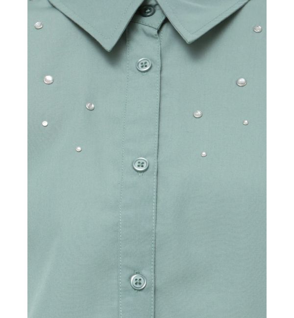 MURUA「ラインストーンクロップトシャツ」|シャツ・ブラウス|