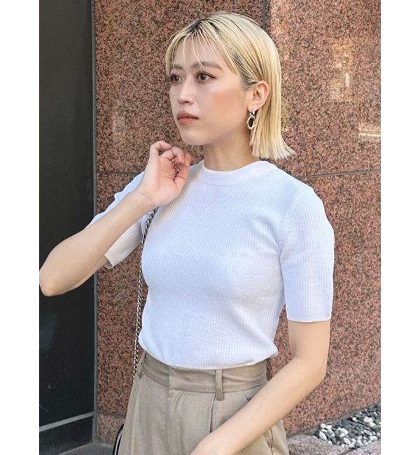 MURUA「ハーフスリーブタイトリブニット」|ニット・セーター|