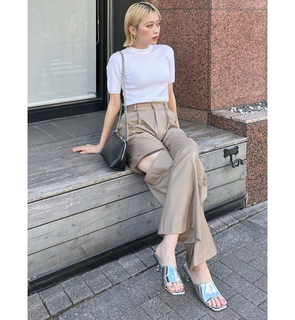 MURUA「ハーフスリーブタイトリブニット」|ニット・セーター|