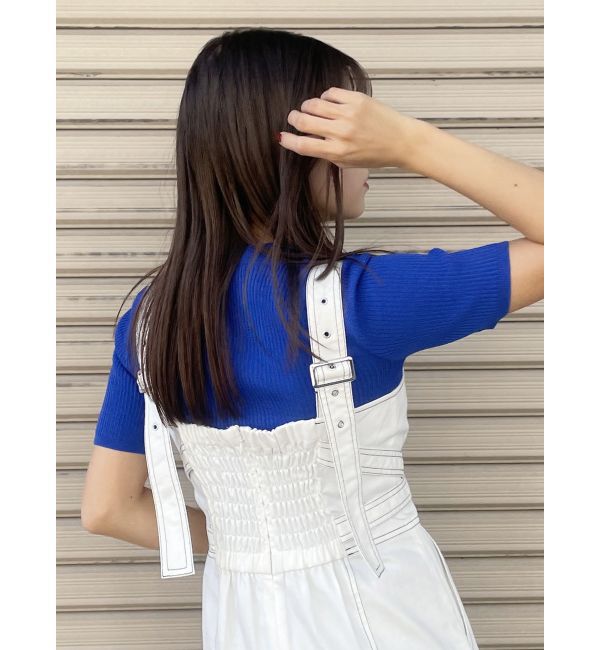 MURUA「ハーフスリーブタイトリブニット」|ニット・セーター|