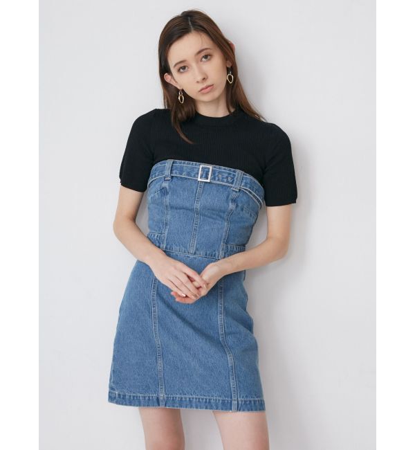 MURUA「ハーフスリーブタイトリブニット」|ニット・セーター|