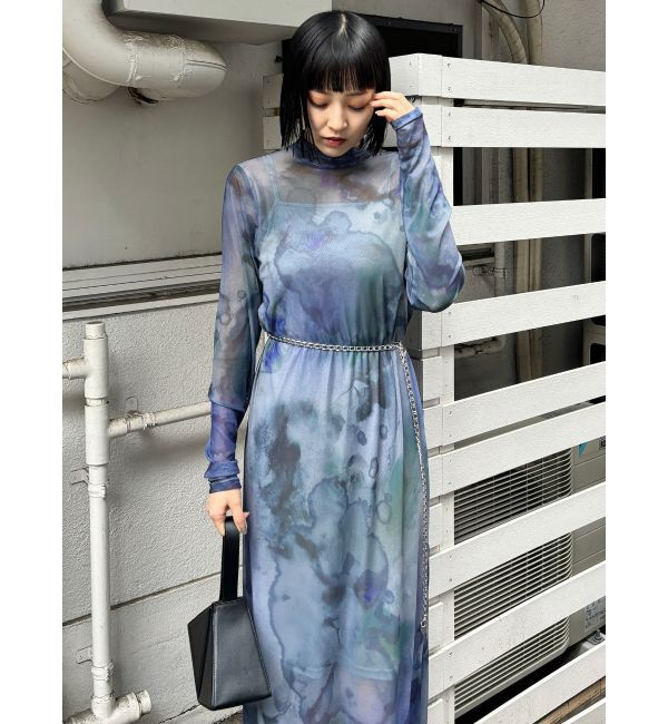 MURUA「ニュアンスパターンシアーワンピース」|ワンピース|