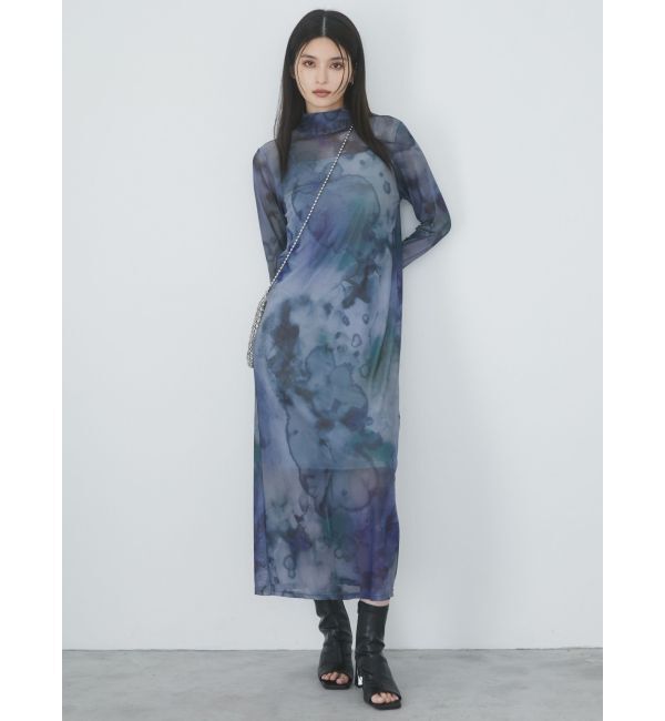 MURUA「ニュアンスパターンシアーワンピース」|ワンピース|