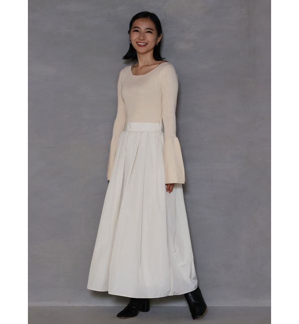 LAGUNAMOON「ドッキングタフタニットワンピース」|ワンピース|ホワイト